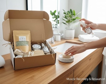 Cadeauverpakking spierherstel | Herstelset voor atleten | Gym Lover Spa-cadeau | Epsom-zoutbad | Cadeau hardloper fietser | Verzorging na de training
