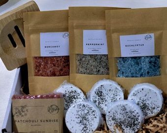 Men Gift Set Aromatherapy Spa, Luxury Natural Soap, Bath Soaks & Shower Steamers for Wellness, Perfect Gift for Him
