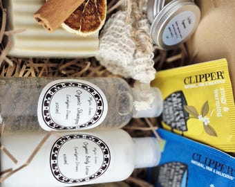 Handmade Men's Self Care Gift Set, Organic Skincare & Tea