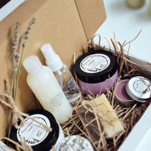 Birthday Spa Gift Box | Whipped Body Butter, Sugar Scrub, Facial Mist, Shower Steamer & Vegan Soap | Lavender, Citrus, or Chamomile