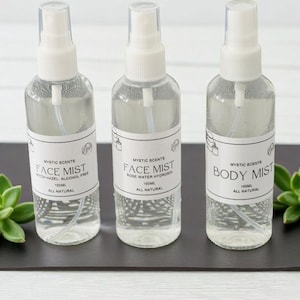 Hydrating Face and Body Mist, 100% Pure Rose Water Hydrosol with Glycerin, Soothing Facial, Body Toner, Natural Skin Refresher Gift