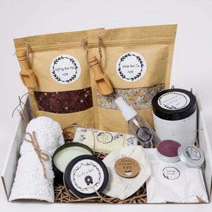 Self-Care Gift Set: Vegan Bath Soaks, Body Butter & Soy Candle