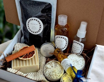 Men's Spa Gift Set – Handmade Vegan Soap, Eucalyptus Bath Salts