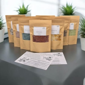 Handmade Scented Bath Salts | Himalayan, Epsom & Dead Sea Salt Soak with Dried Botanicals | Relaxing Spa Gift for Her