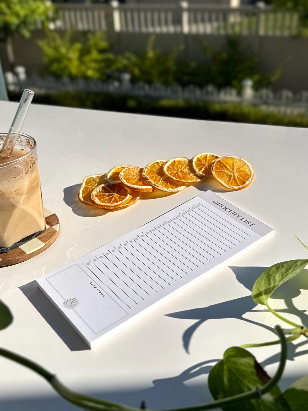 Slim Grocery List Notepad | Minimalist Tear-off Pad for Quick Notes ...