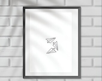 Simple Paper Airplane Print