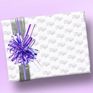 Wrapping Paper, Custom Name Collage Personalized Gift Wrap, Birthday Gift Wrap, Baby Shower Wrap, Custom Name Wrapping Paper