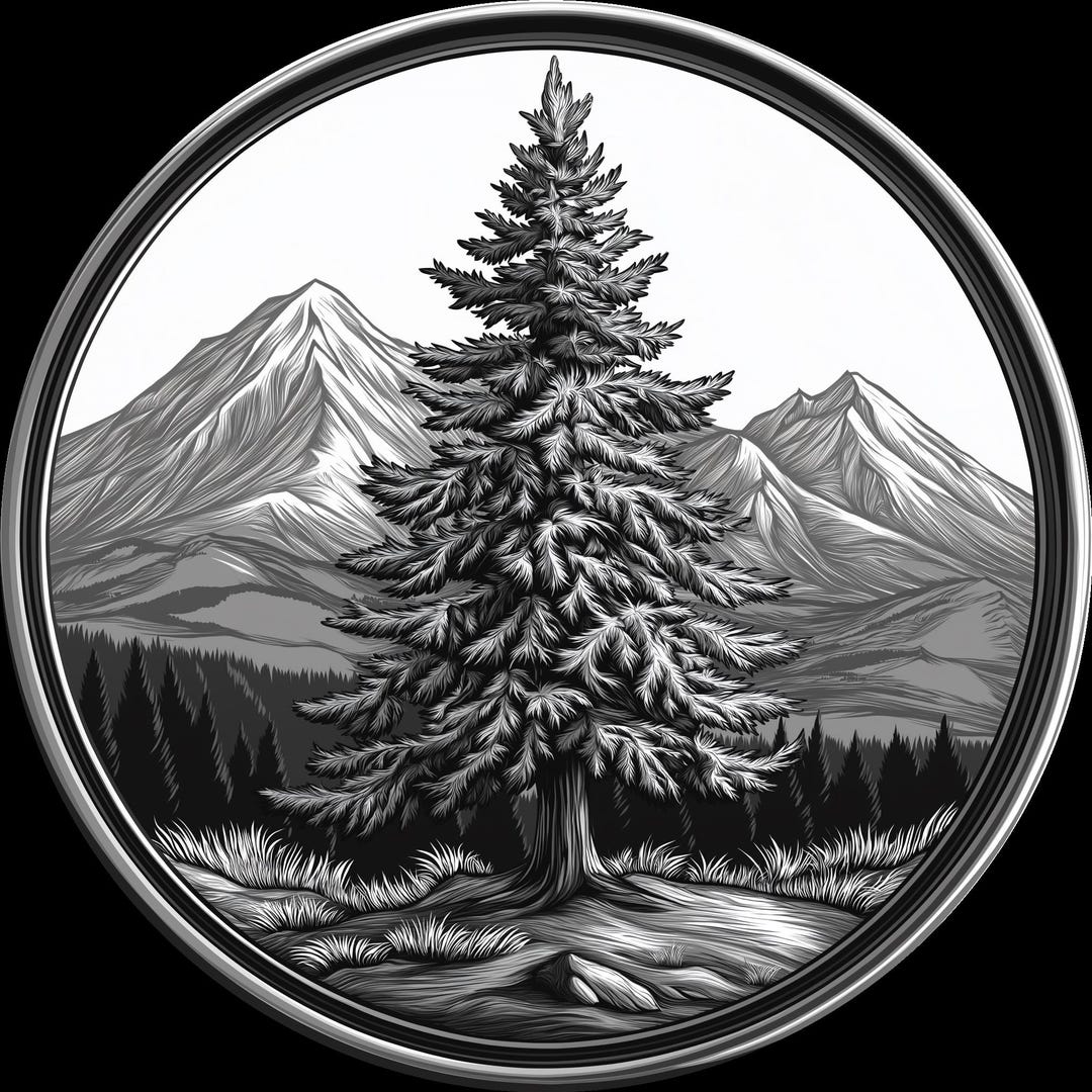 Pine Tree Coin 3d Embossing Files, Fiber Laser Engraving Designs , Coin ...
