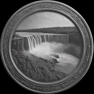 Waterfall coin 3d embossing files, fiber laser engraving designs, coin engraving depth map laser cut file design. depth map