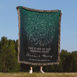 Wedding Gift, Wedding Anniversary Gifts, Personalized Blanket, Wedding Blanket, Newlywed Gift, Star Map Gift, Wedding Date Gift, Wedding Day