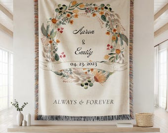 Personalized Wedding Blanket Gift for Couple Engagement Gift For Couple Wedding Shower Bridal Shower Gift Custom Wedding Anniversary Blanket