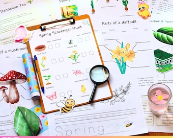 Spring Unit Study - Homeschooling Seasons Nature Bundle - Spring Scavenger Hunt - Craft Activities - Primary & Elementary Science - STEM