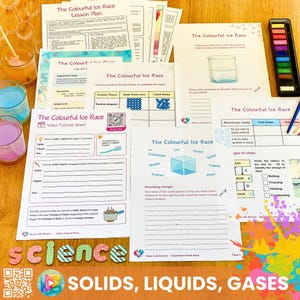 Watercolour Science Experiment - Particle Theory - Lesson Plans, worksheets and video tutorial - STEM science activity for homeschooling