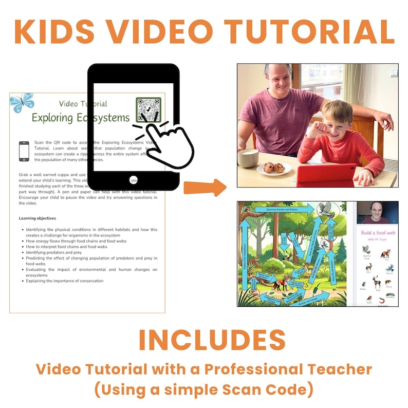Picture of the video tutorial sheet with QR code