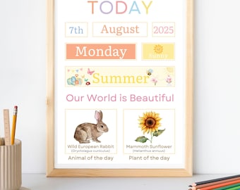 Daily Morning Board - Circle Time Science - Kids Calendar - Homeschool Chart