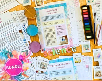 States of Matter - Watercolour Science Experiment - Lesson Plans, worksheets and video tutorial - STEM science activity for homeschooling