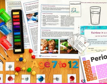 Foundations of Chemistry Bundle - Elementary Middle School - Homeschool Curriculum - Experiments - Flash Cards - Worksheets STEM activities