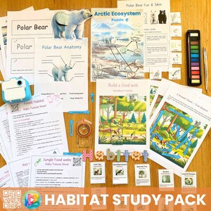 Habitats Bundle - 3 Printable Biology Home Schooling Resources - 3 Global Ecosystems - Science Learning Games & Activities