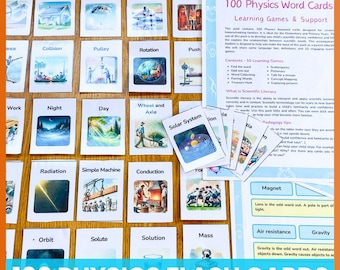 Physics Flash Cards - 100 key words - Homeschooling Science - Teacher Created Resource - Printable Science Card Game