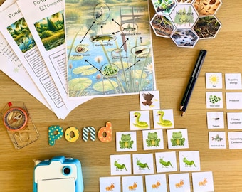 Ponds Study Pack - Nature Learning Activities - Montessori Teaching Resource - Homeschooling Science - Ecology and Ecosystems