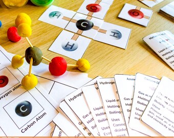 Molecules Lesson - Tutorial and Worksheet - Chemical structure & Bonding - STEM activity - playdough activities - Homeschooling Printable
