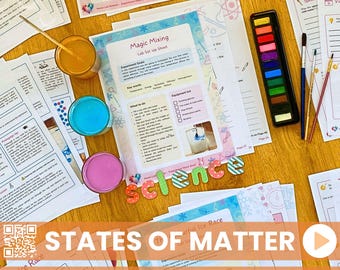 Kitchen Science Experiment Pack - States of Matter - Safe Fun Watercolour Paints - Homeschool Science Learning
