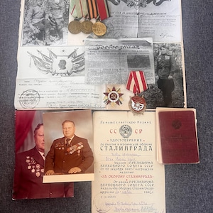 USSR WWII medal group of red army scout. Soviet-German Patriotic War award set