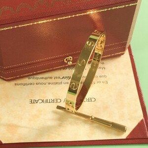 Vintage love bracelet 18k yellow gold size 18 width 6 mm with screwdriver