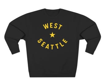 West Seattle Star Crewneck Sweatshirt: Capers Vedder-Made-Famous PNW Apparel