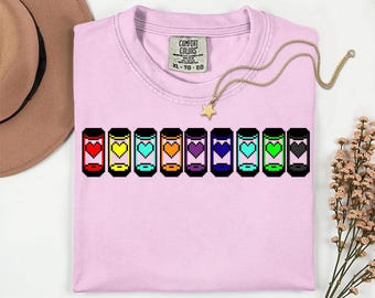 Camiseta de Undertale: Almas Coloridas, Camiseta de Undertale, Camiseta de Deltarune, Juego de Toby Fox, Videojuego DTG, Regalo de Undertale, Ropa de Undertale