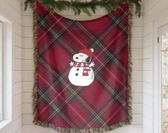 Manta navideña de Charlie Brown, Charlie Brown y Snoopy, regalo de Navidad de Charlie Brown, Navidad de Snoopy, regalo de Navidad de Peanuts, manta navideña