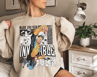 Invincible Comic Book Sweatshirt, Mark Grayson Sweatshirt, Invincible Apparel