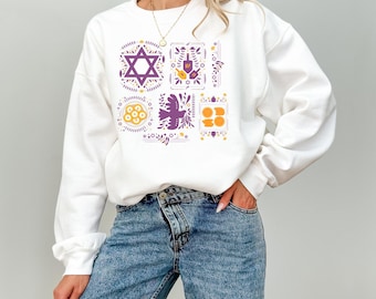 Sudadera de Janucá, Estrella de David, Camiseta de Janucá, Decoración de Janucá, Regalo de Janucá, Regalo navideño, Sudadera judía bonita de Janucá