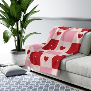 Manta Patchwork de Corações, Lindo Presente de Dia dos Namorados em Sherpa Fleece, Manta "Eu Te Amo", Presente em Formato de Coração