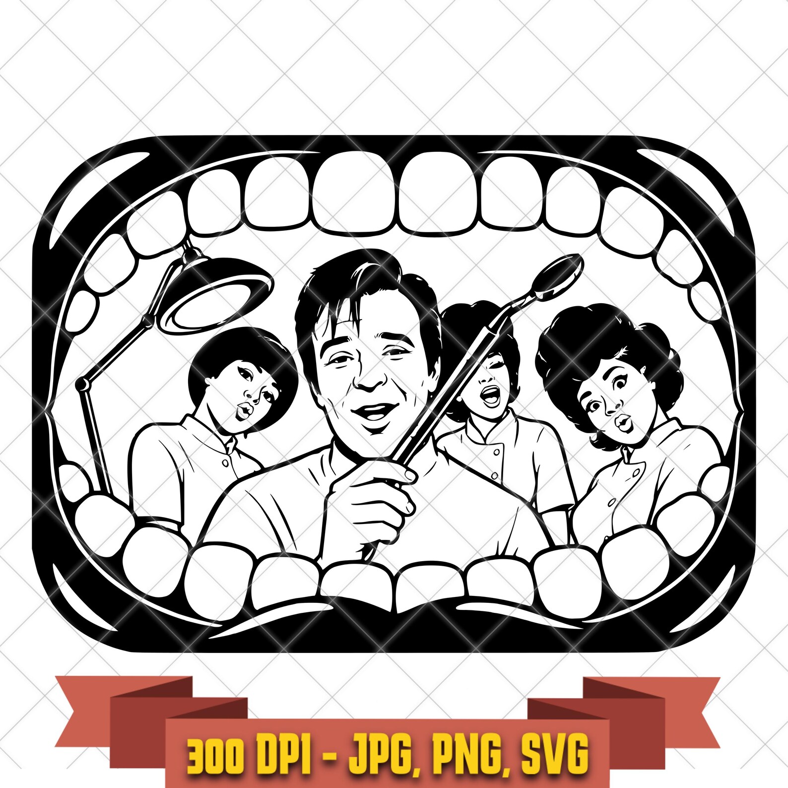 Little Shop of Horrors Dentist Scene SVG, Character Cut File in the Horror/Halloween collection by KleanKutChaos.