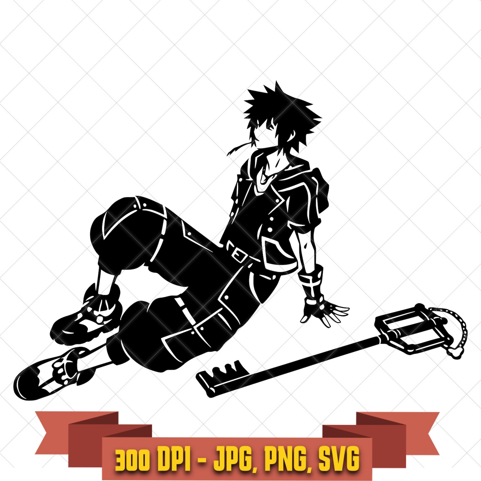 Anime Keyblade Hero SVG, Fantasy Warrior Cut File in the Anime collection by KleanKutChaos.