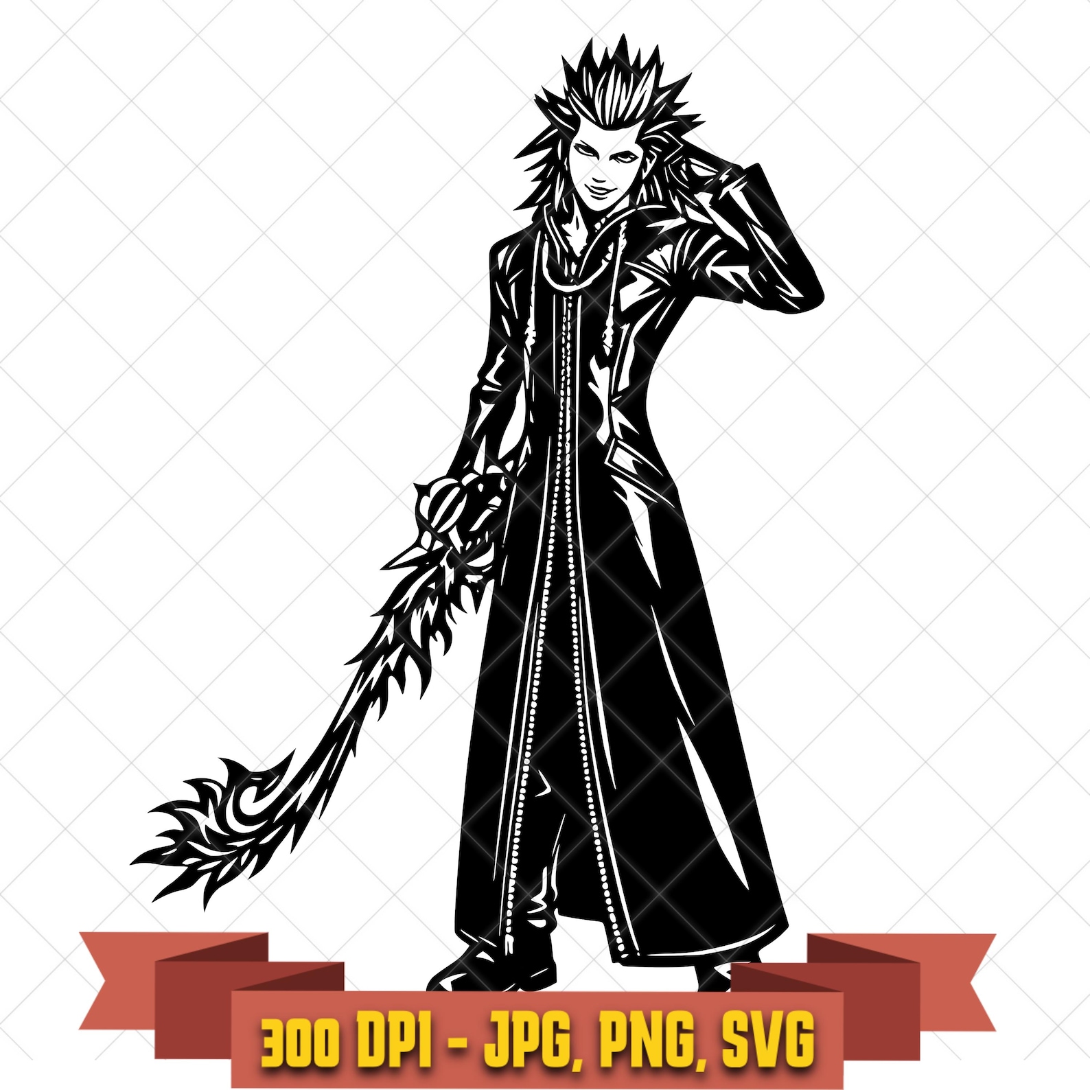 Anime Warrior SVG, Spiky Hair Villain Cut File in the Anime collection by KleanKutChaos.