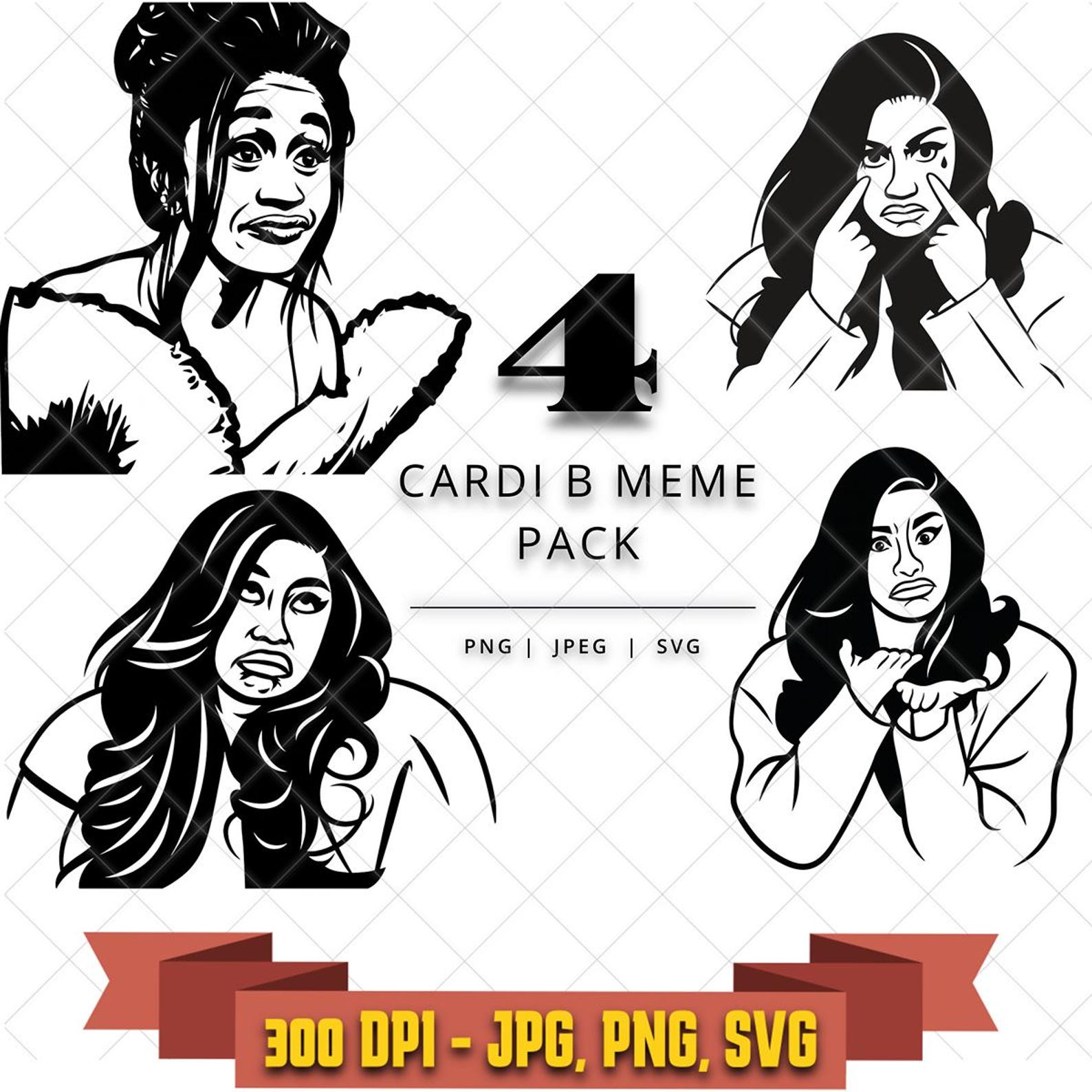 Cardi B Meme SVG Pack | Funny Quotes, Cricut Silhouette digital design bundle in the Music Artists collection by KleanKutChaos.