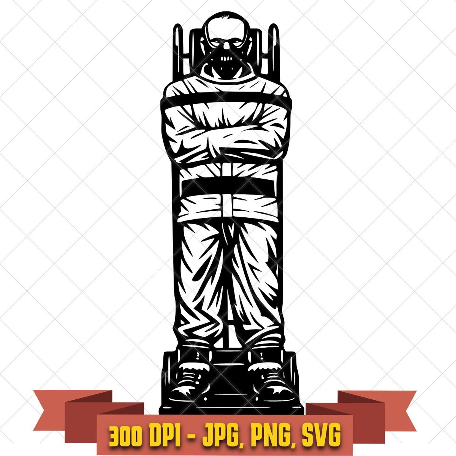 Horror Villain SVG, Masked Slasher Cut File, Creepy Asylum Art in the Horror/Halloween collection by KleanKutChaos.