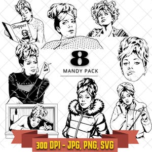 Diane Morgan Mandy SVG Bundle, Funny Character PNGs, British Comedy Clipart (Digital Download)