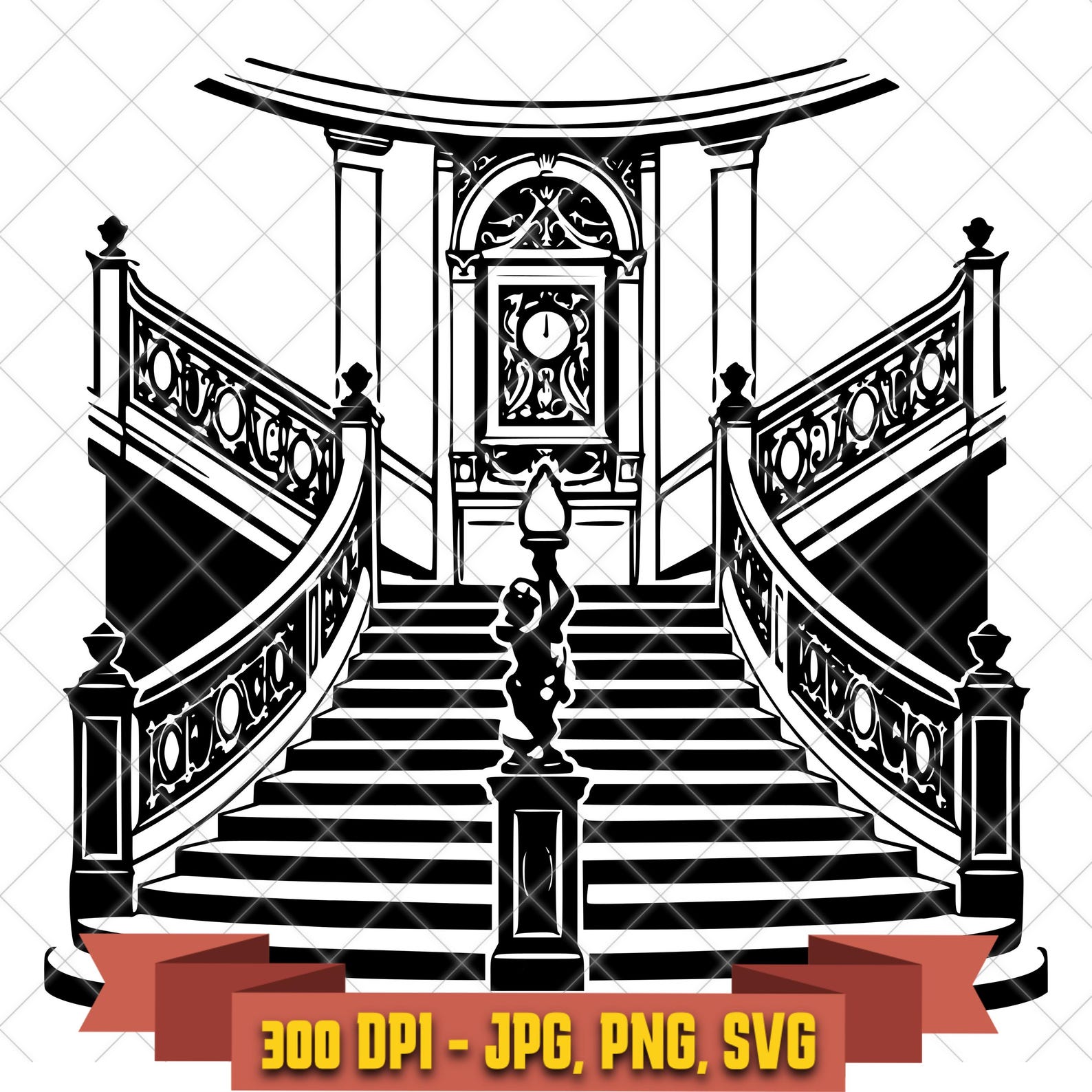 RMS Titanic Grand Staircase SVG, Historic Interior Cut File in the History collection by KleanKutChaos.