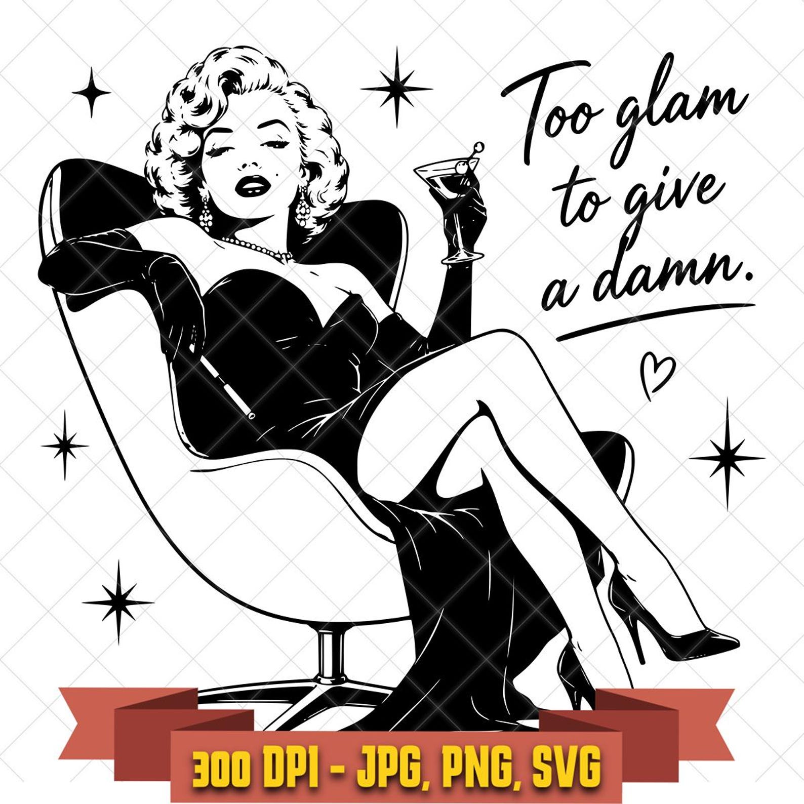 Marilyn Monroe Portrait SVG | Vintage Glam Hollywood Silhouette Cut File in the Marilyn Monroe collection by KleanKutChaos.