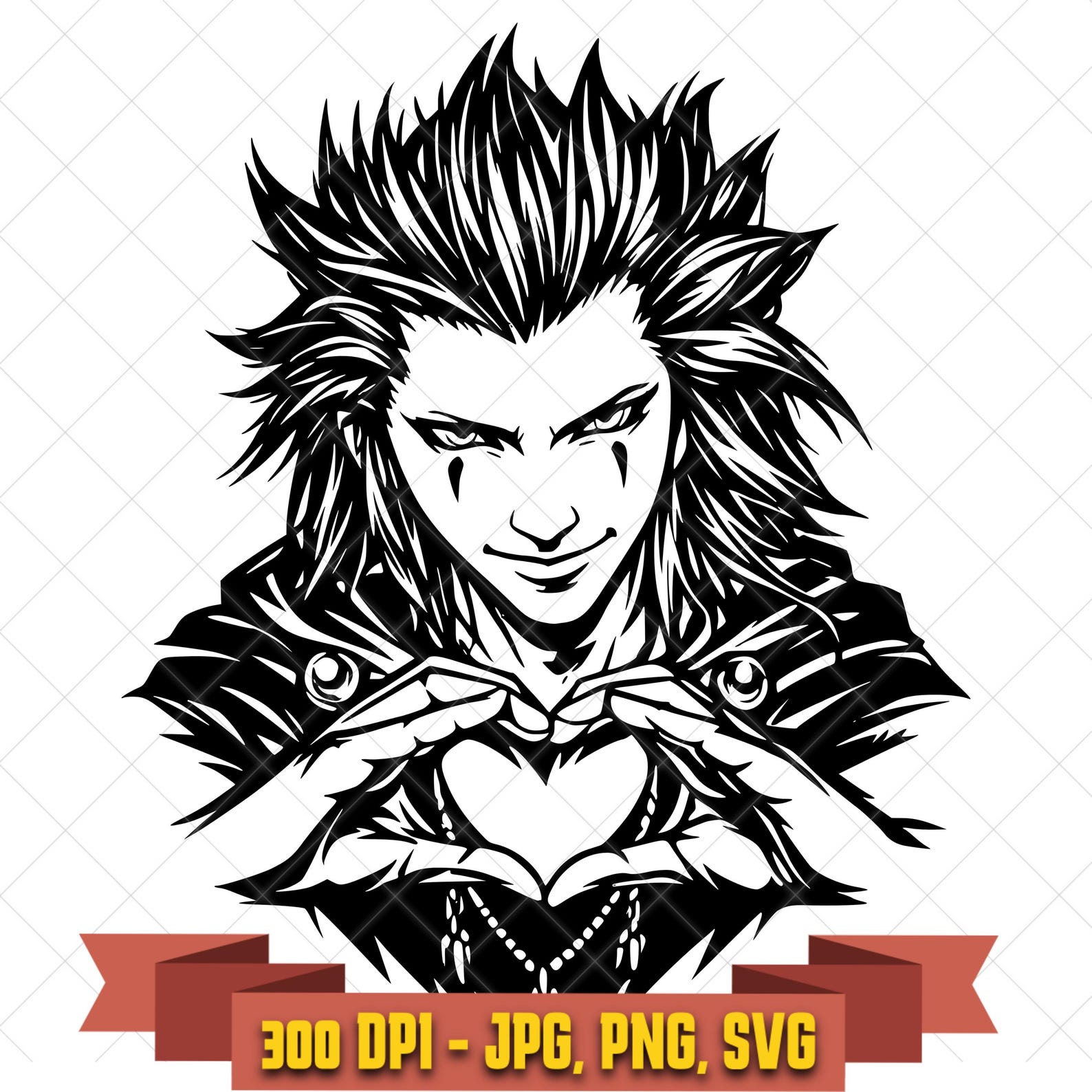 Anime Warrior SVG, Fantasy Hero Cut File, Magical Adventure PNG in the Anime collection by KleanKutChaos.