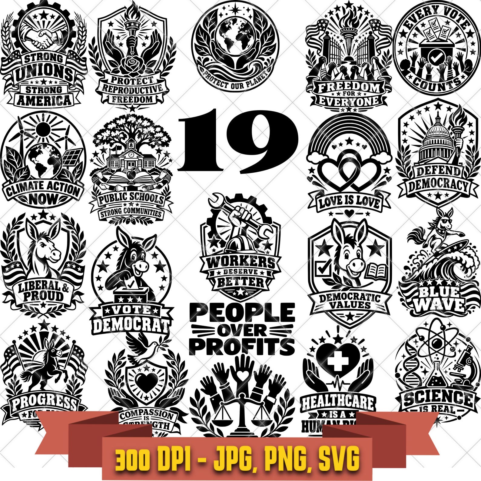 19 Liberal Democrat SVG Bundle, Progressive Political Cut Files in the Politics collection by KleanKutChaos.