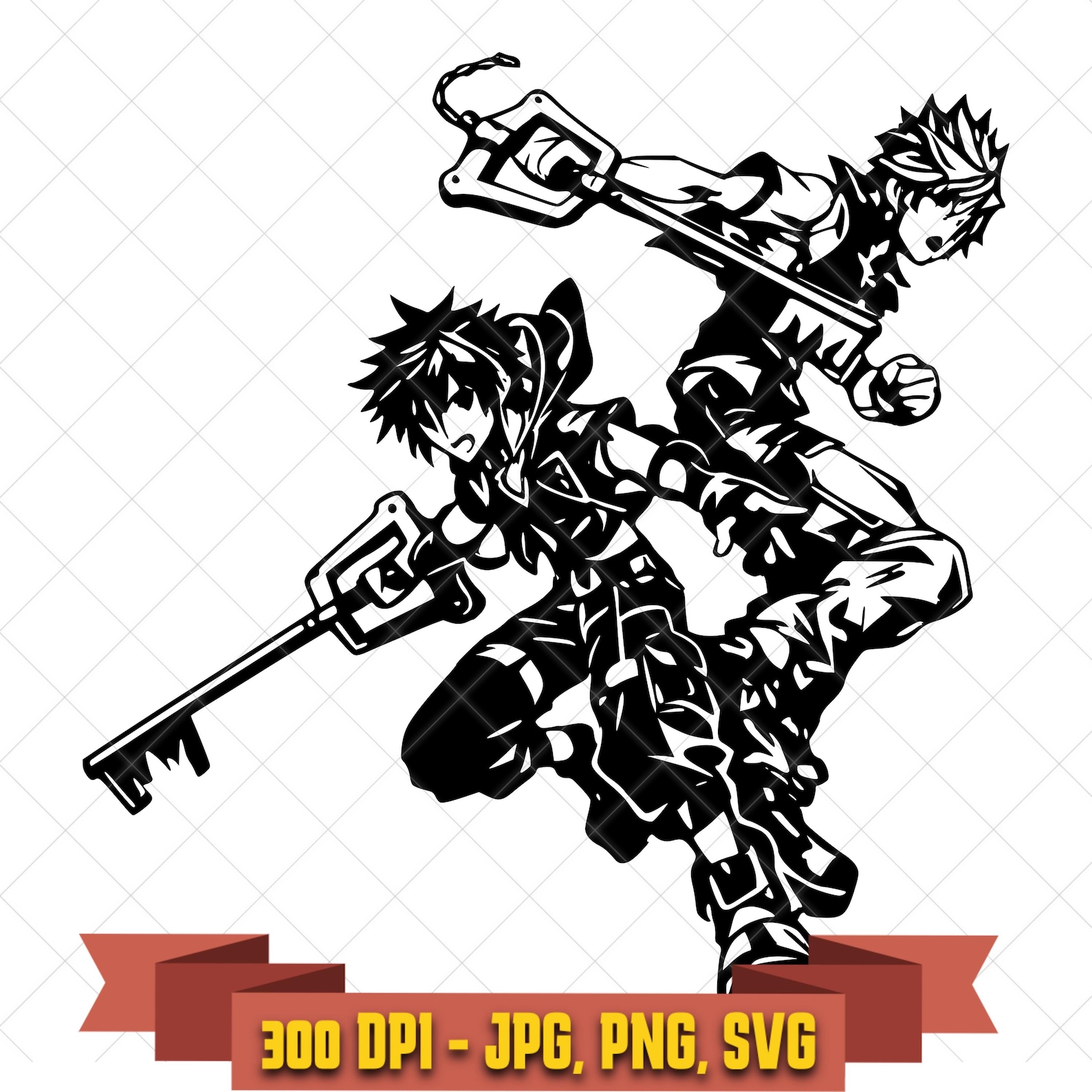 Anime Battle Duo SVG, Fantasy Key Weapon Heroes Cut File in the Anime collection by KleanKutChaos.