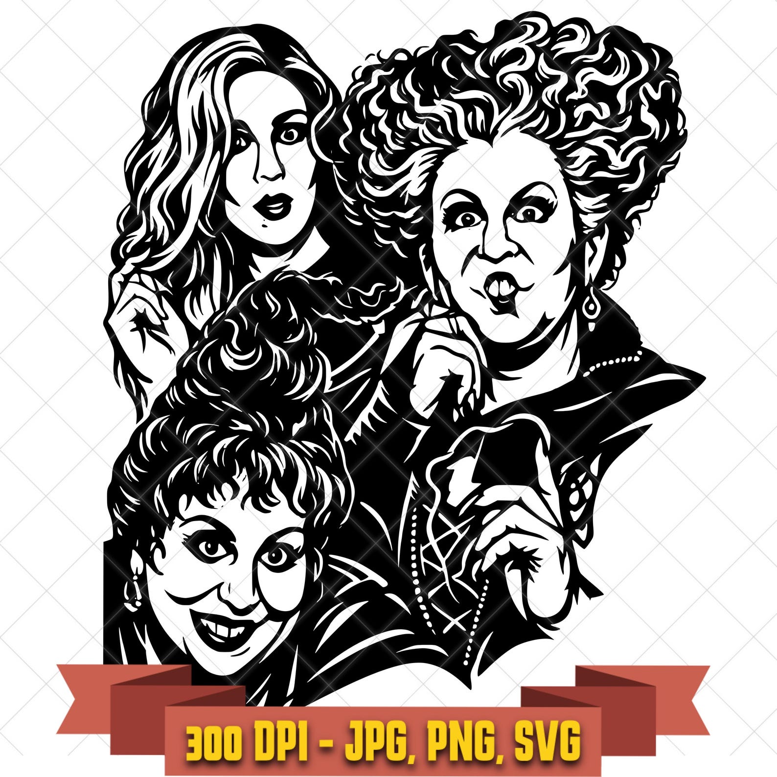 Hocus Pocus SVG, Sanderson Sisters Halloween Witch Cut File in the Horror/Halloween collection by KleanKutChaos.