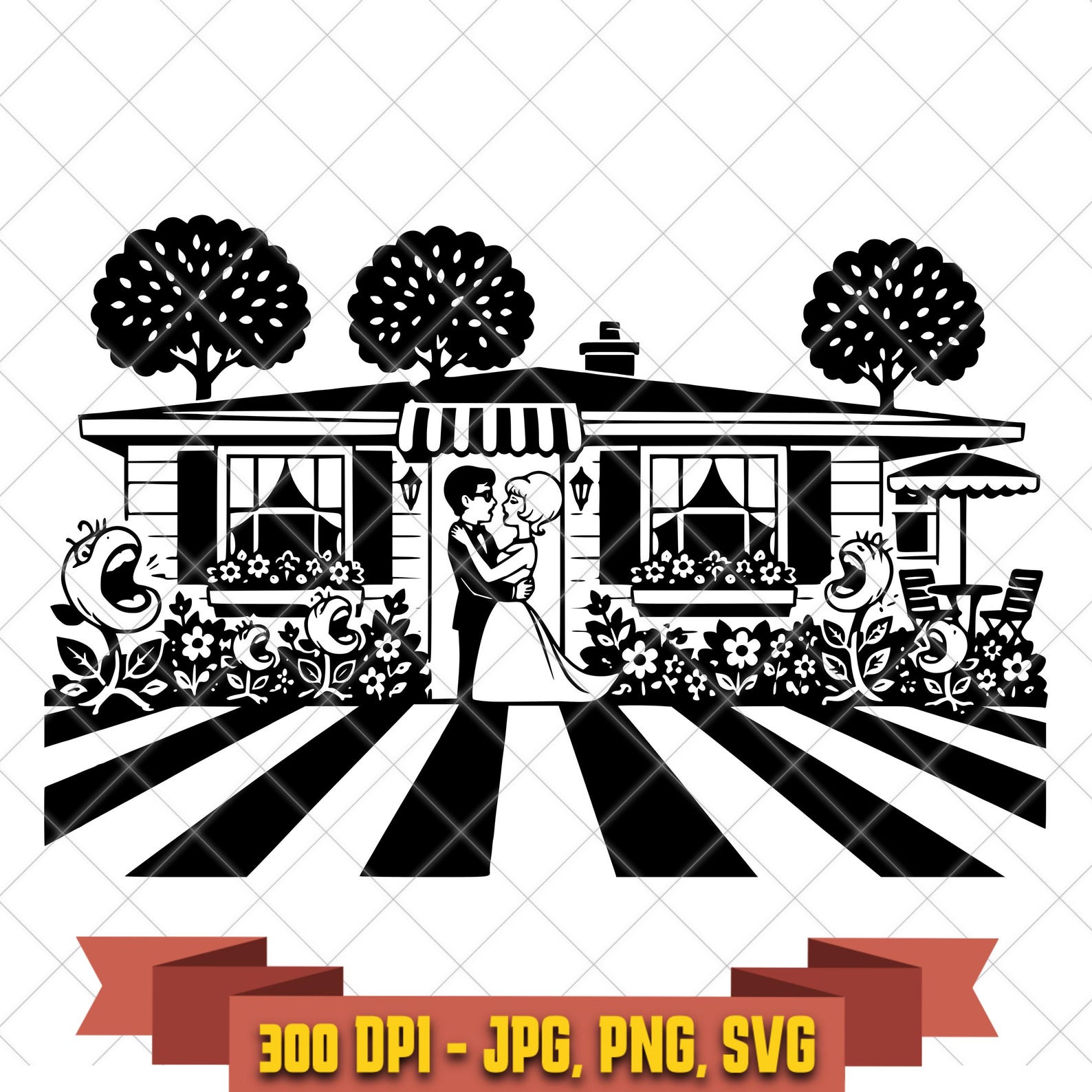 Little Shop of Horrors Flower Shop SVG, Skid Row Storefront Cut File in the Horror/Halloween collection by KleanKutChaos.