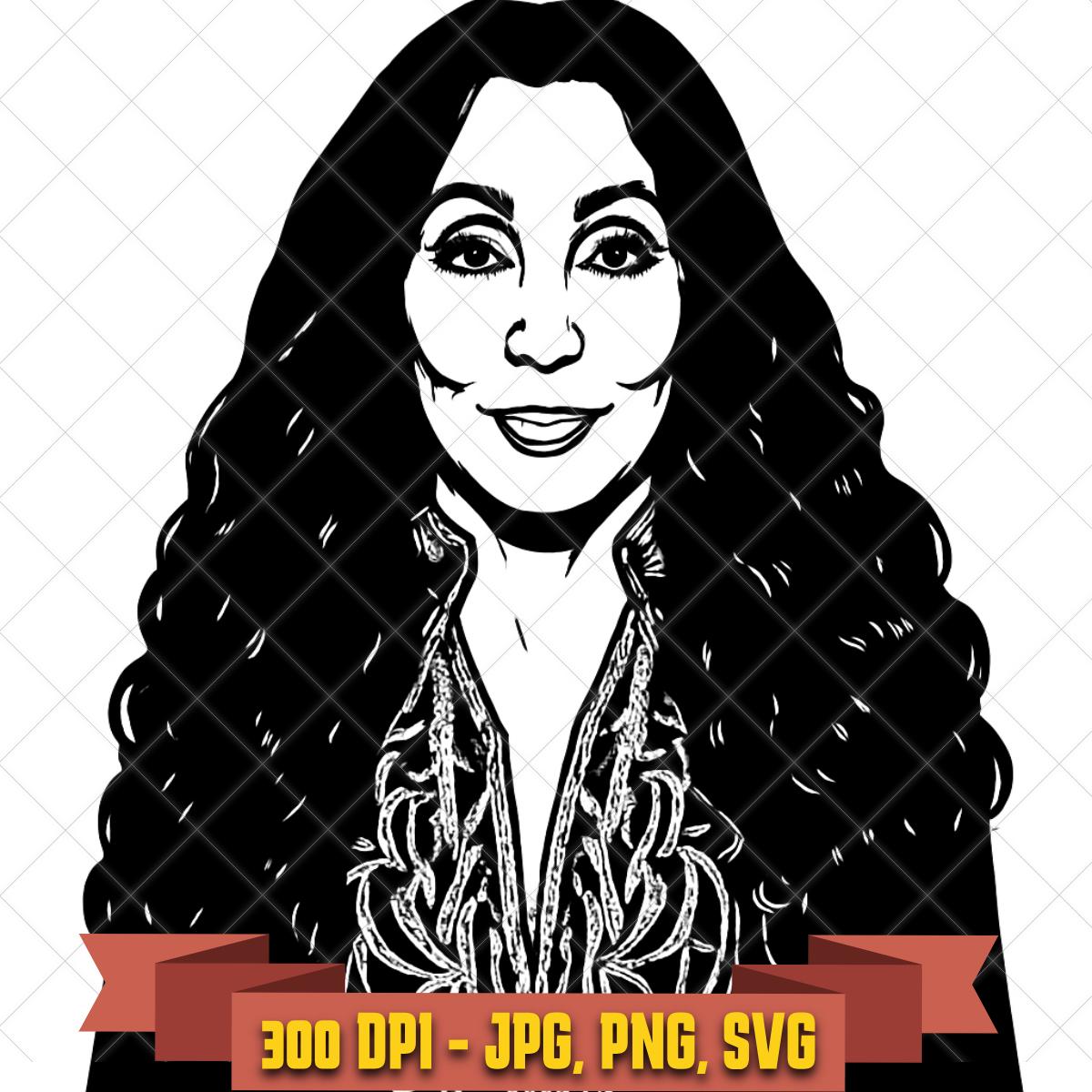 Cher Line Art Portrait SVG | Retro Pop Icon (digital Download) - Etsy