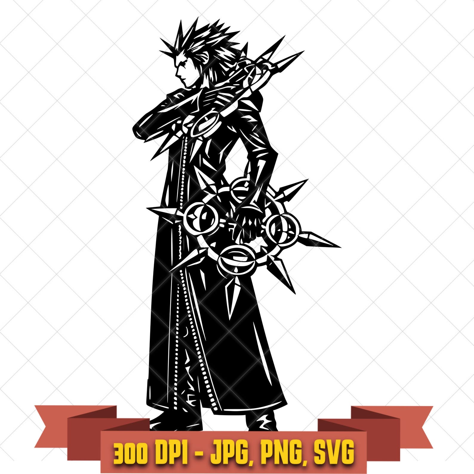 Anime Shadow Warrior SVG, Spiky Villain Cut File in the Anime collection by KleanKutChaos.