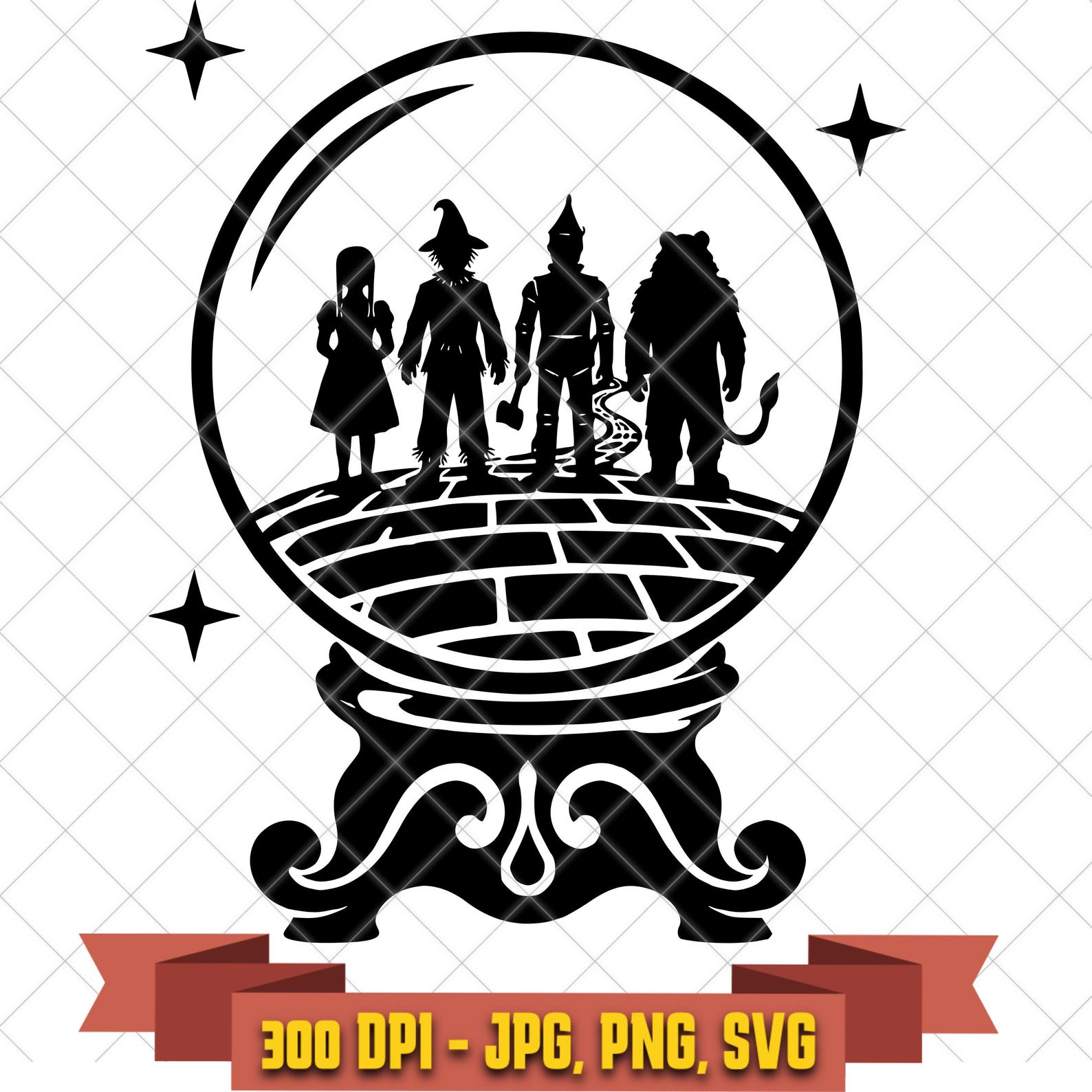 Wizard of Oz Crystal Ball SVG, Dorothy and Friends Cut File in the Fantasy collection by KleanKutChaos.